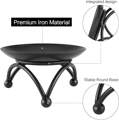 Miniatura 3 de Portavelas de pilar, soporte de vela de hierro, placa de vela, candelabros para velas de pilar, bandeja de vela negra para fiesta, boda, mesa,