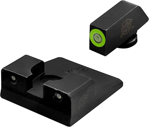 XS SIGHTS R3D - Vista nocturna de tritio para pistolas S&W M&P, Sig, Canik, Taurus y HK, tritio delantero y trasero que brilla en la oscuridad para