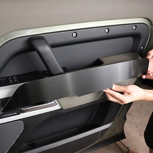 Cubierta de panel de decoración de puerta interior de aleación de aluminio, 4 piezas para Land Rover Defender 110 2020-2022 accesorios de automóvil