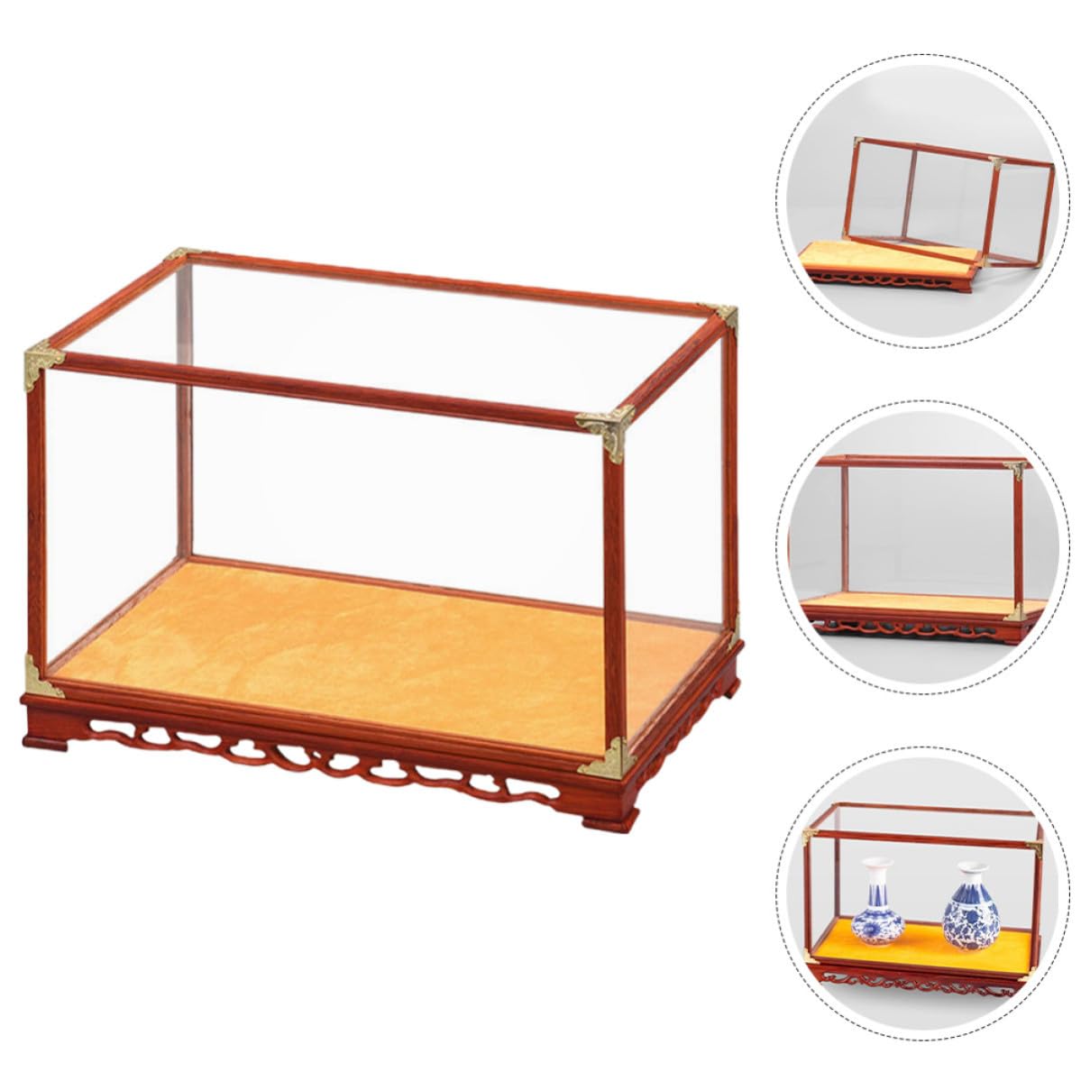 Lurrose Caja Expositor Transparente Multifuncional para Escritorio Soporte para Figuras y Objetos Decorativos Vitrina Protectora Pequeña para Colecciones el Hogar