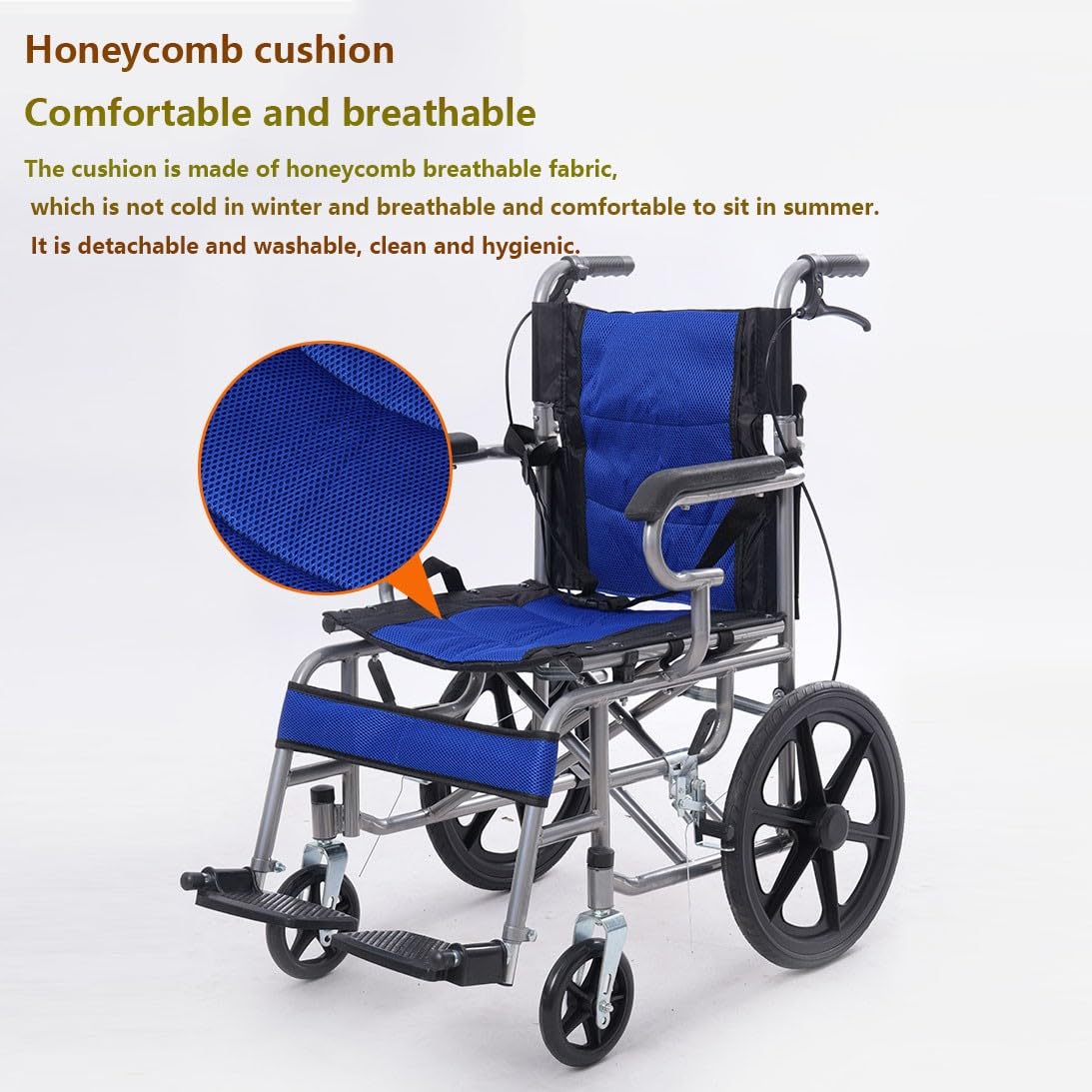 Silla De Ruedas Plegable,Sillas De Ruedas Plegable Ligera De Paseo para Ancianos,Sillas De Ruedas para Adultos,Reposapiés Abatibles Y Extraíbles A