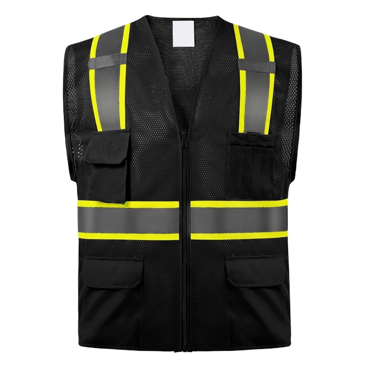 Chaleco de Trabajo de Alta Visibilidad, Chaleco Reflectante Multicolor S-3XL(Black,M)
