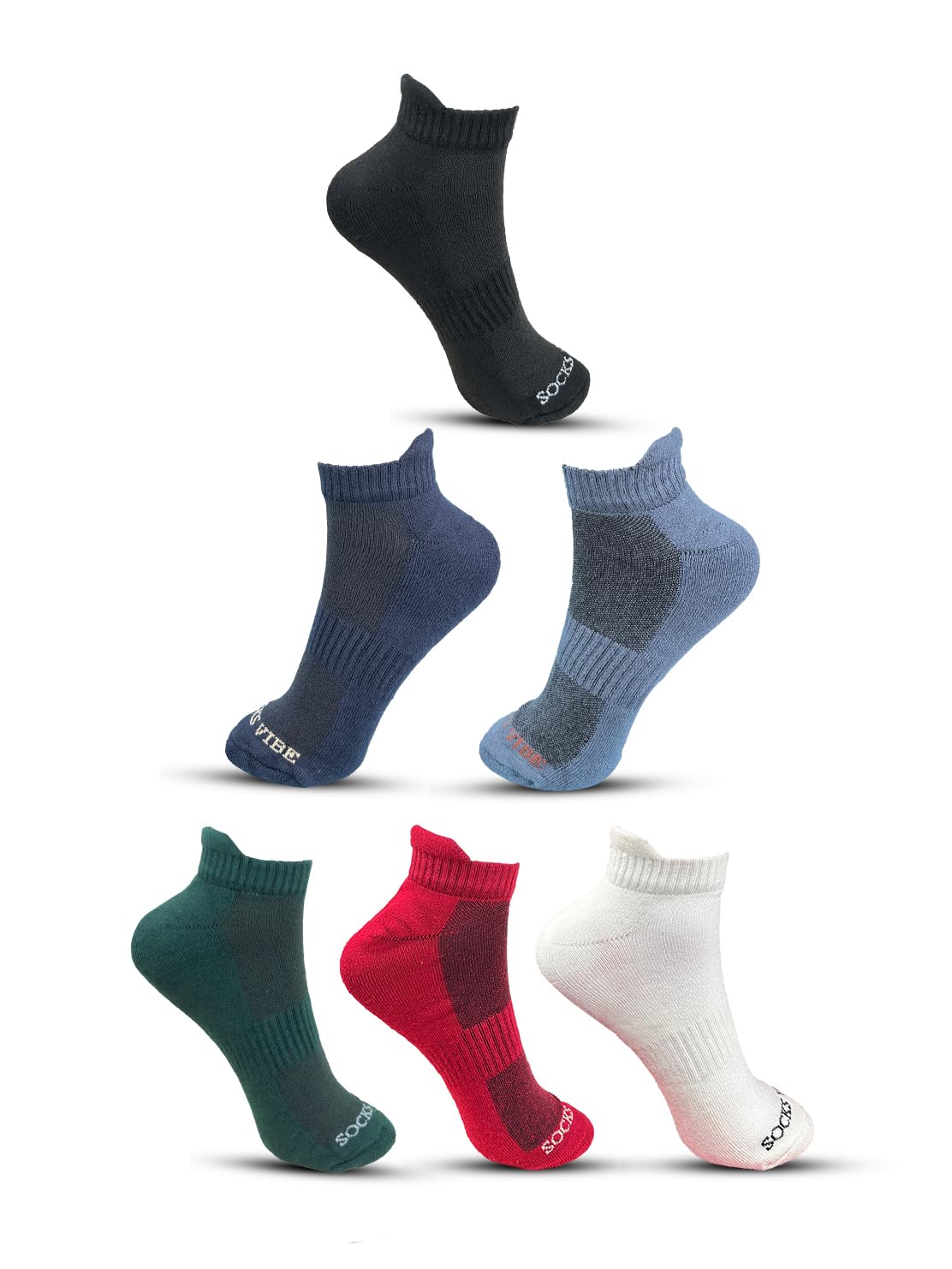 SOCKSVIBE® Unisex Bamboo Ankle Socks – Pack of 6 Pairs | Ultra-Soft, Breathable & Odor-Free | Colorful Cushioned Low-Cut Socks for Men & Women – Daily, Gym & Sports Use-image-45