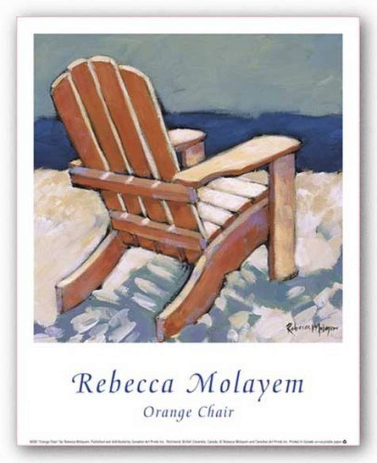 buyartforless Orange Chair by Rebecca Molayem Image Size 8 5 x 8 5 Paper Size 9 4375 x