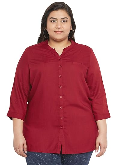 Maroon plus size shirt Clearance