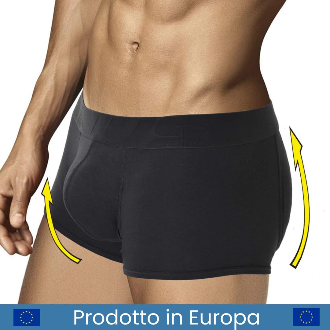ARIUS Mutande con Cuscinetti con Imbottitura Posteriore e Imbottitura Frontale, per Aumentare Il Volume e Le Dimensioni dei Glutei e Dare Volume e Dare Una Forma Arrotondata agli attributi Maschili