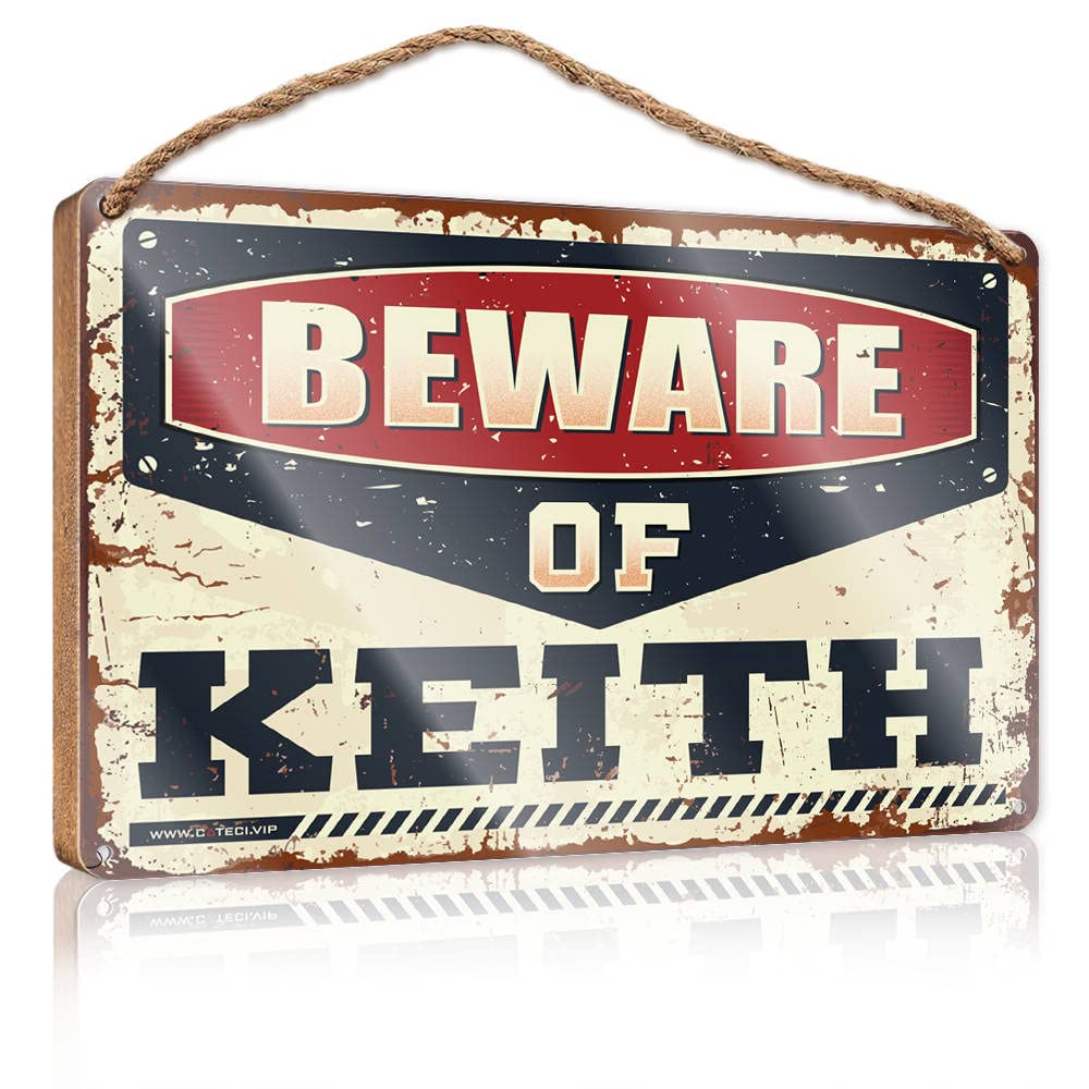 IBWNBBUSN Bathroom Signs Decor Funny Beware Of Keith Wooden Sign House Decor Clearance Vintage Decor