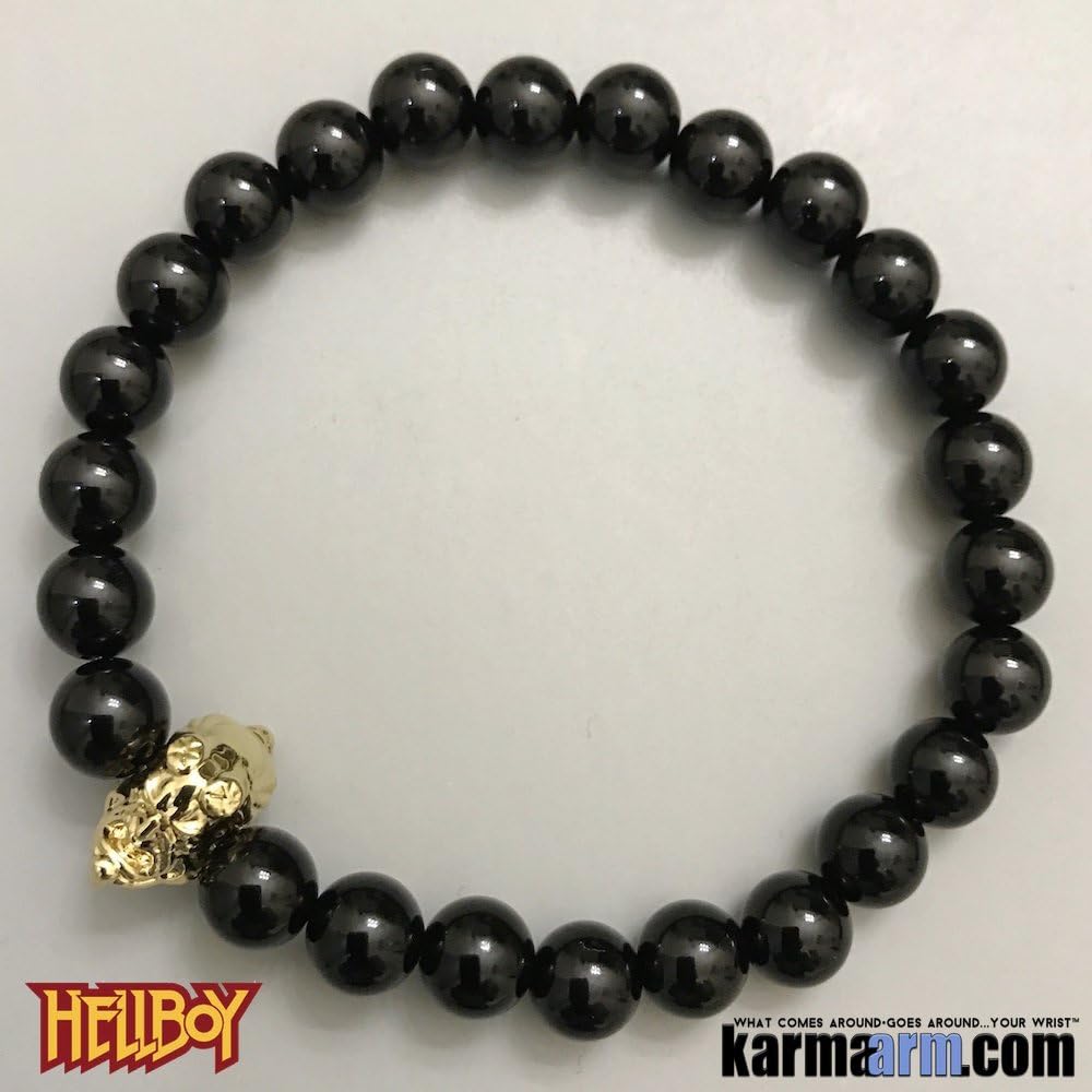HELLBOY Bracelet: Black Onyx | Gold || ComicCon CosPlay Superhero Fanboy Fangirl Jewelry