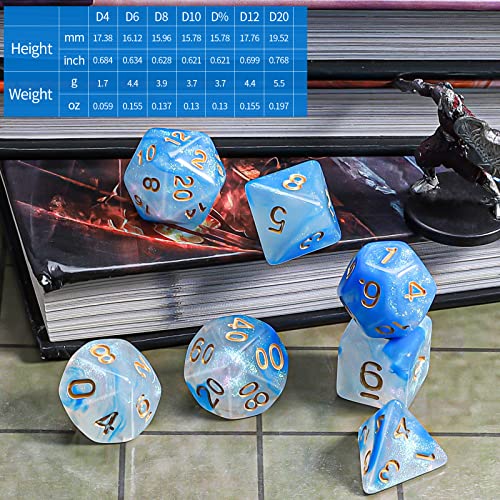 Image of CiaraQ 7pcs Polyhedral Dice Set for Dungeon and Dragons MTG Table Games