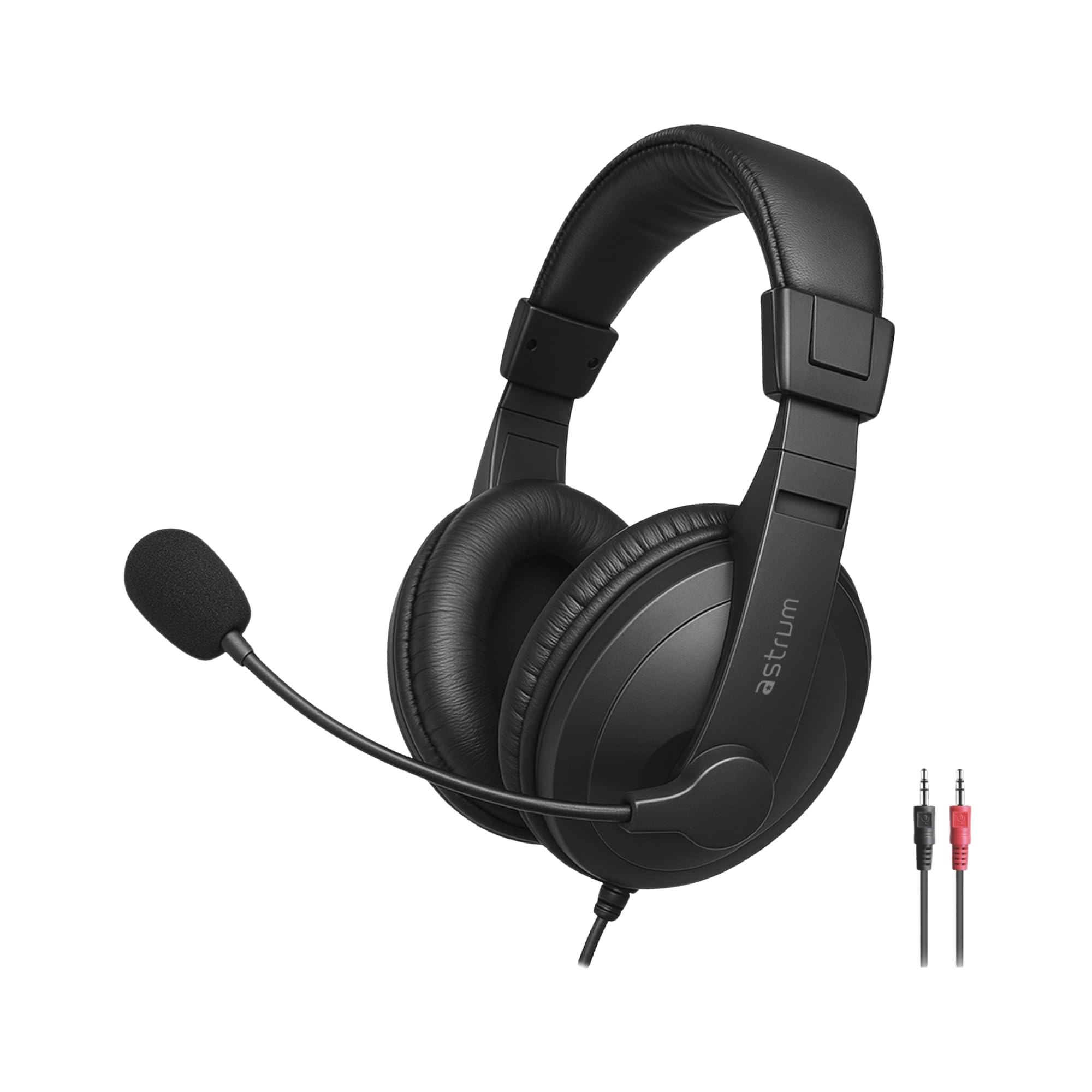 Astrum HS120 Professional Studio Wired Over-Ear Headset (Black) | 1.5m Cable | Built-in Microphone | in-line Controls | Ideal for Calling, Laptop & PC.-image-14