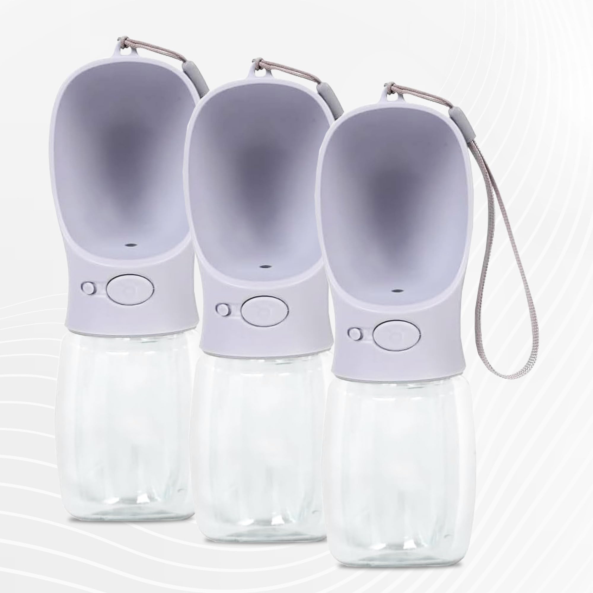 TB1 Products Set of 3 Portable Pet Water Bottles 350ml | Leak-Proof Travel Water Dispenser for Dogs | BPA-Free Outdoor Puppy Drinking Bottle | One-Hand Operation Lightweight Design with Strap