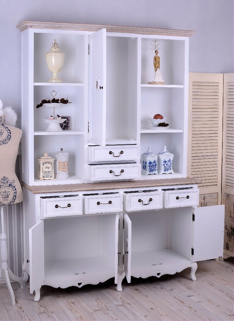 Palazzo hmb156 - Armadio da cucina shabby chic, 210 x 140 cm, stile rustico
