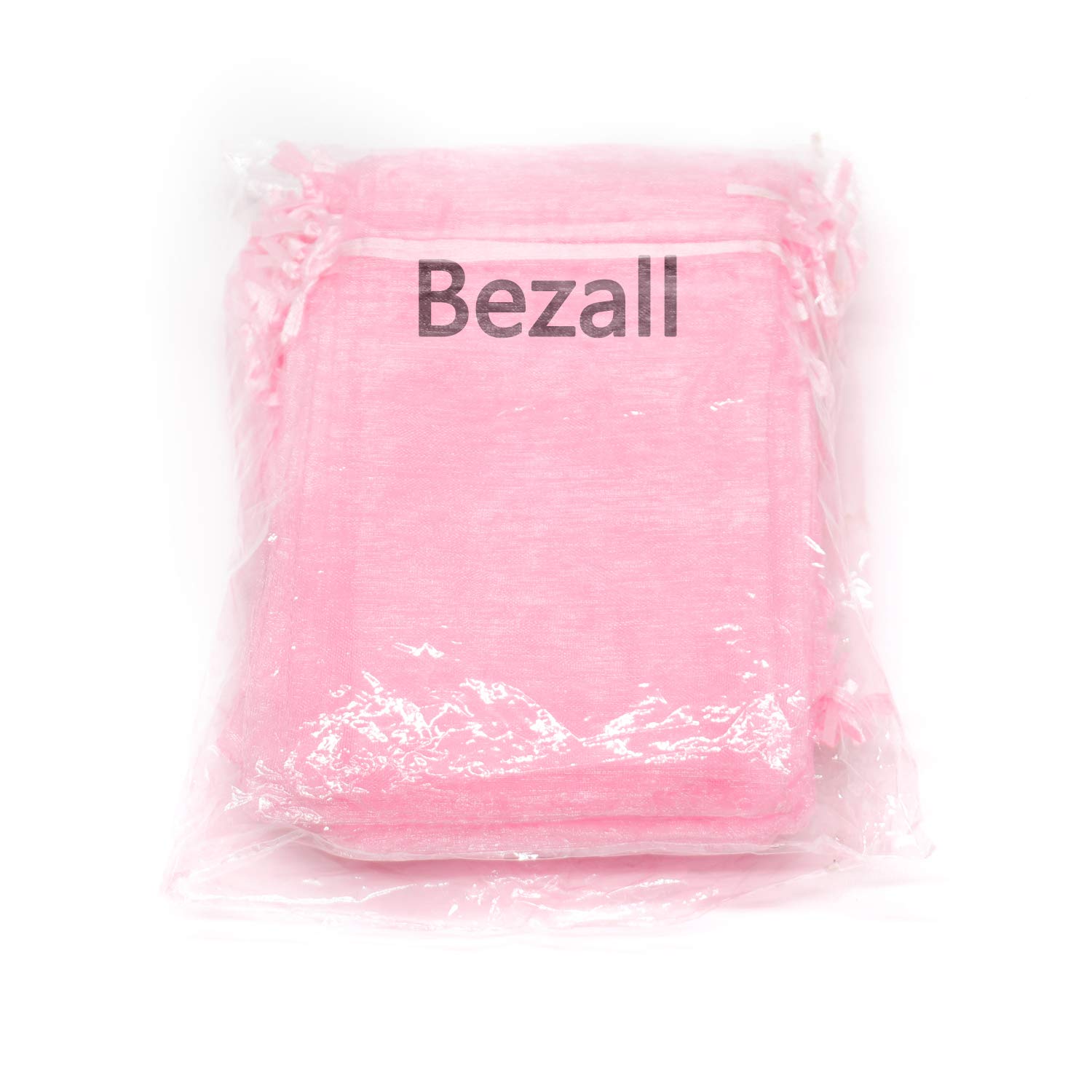 Dealglad 100 szt. torebek z organzy 15 x 20 cm, różowe torby siatkowe sznurek na biżuterię woreczki na prezenty baby shower wesele torby upominkowe