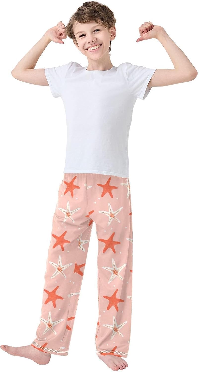 Starfish Pink Super Soft Pajama Lounge Pants Sleepwear Long Pajama Bottoms with Elastic Waist Pockets for Christmas