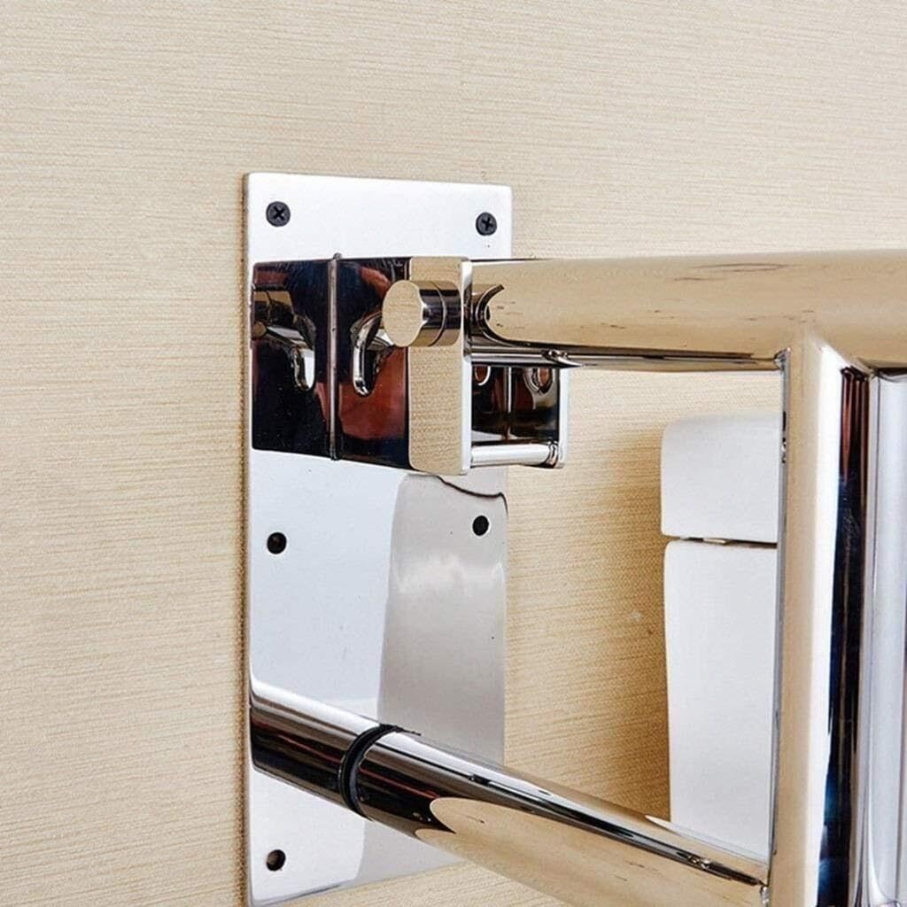 Barra di Sostegno per Bagno, bracciolo Antiscivolo Pieghevole a U, Supporto o per WC e a, Bianco, antiruggine