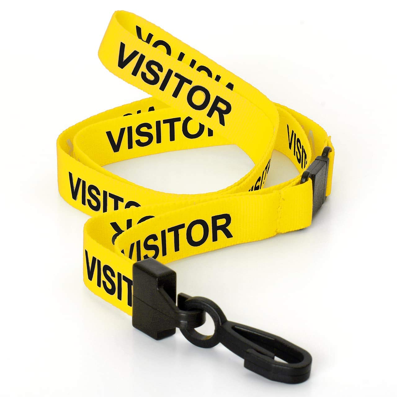 Ckb Ltd Yellow Visitor Lanyards Breakaway Safety Lanyard Neck Strap Swivel Plastic Clip For Id Card Holder - Pull Quick Release Design (Pack Of 100, )