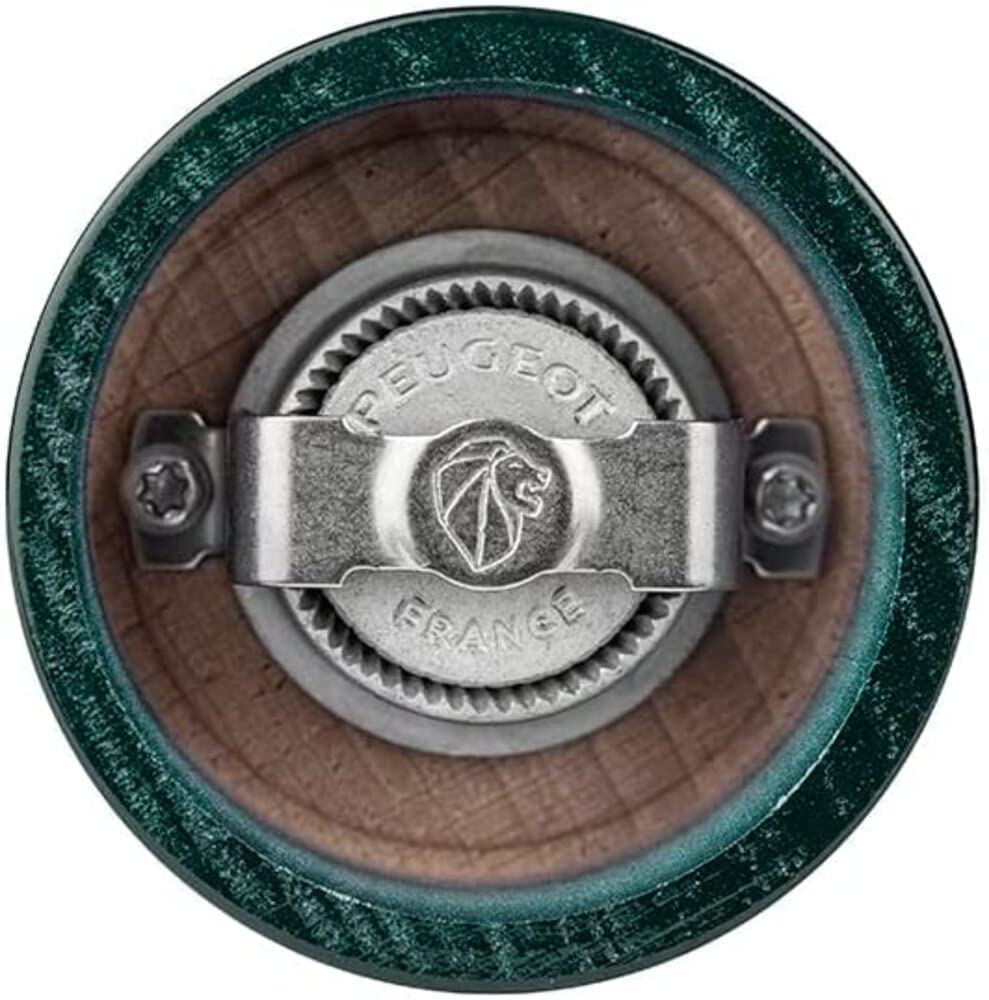 PEUGEOT - Macinapepe Bistro 10 cm - Classica regolazione della macinatura - In legno con sigillo PEFC - Laccato verde bosco