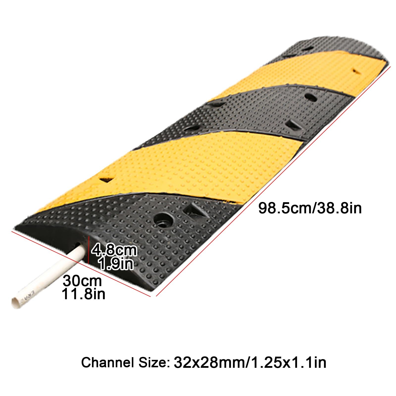 10T Pasacables de Suelo para Proteger Las Cables Protector de Cables Protector, Protector de Cables para Suelo Exterior, Antideslizante, Resistente a la Intemperie