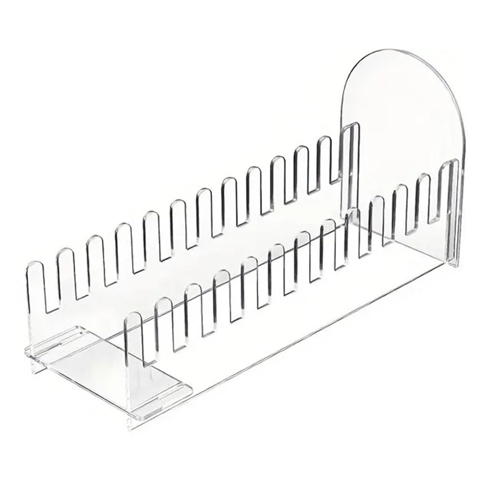 Woedpez Modern 12 Layer Clear Acrylic Greeting Card Shelf Space Saving Vertical Organizers Decoration for Weddings Holidays Multilayer Clear Card Rack