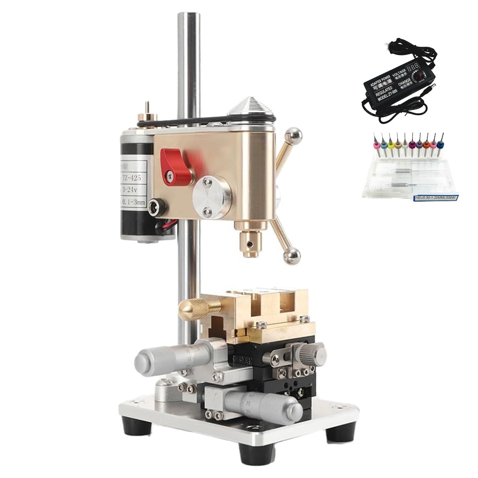 Dojoeuu One Color Precision Watch Drill Press, Watchmaker Precision Bench Drill, Variable Speed, Led Voltage Digital Display, Voltage Adjustable, Multifunction Benchtop Drill Press For Watch Repair