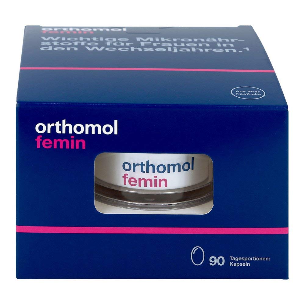 Orthomol Femin - Mikronährstoffe für Frauen in den Wechseljahren - mit Biotin, Selen, Zink, Nachtkerzenöl, Coenzym Q10 - Kapseln, 90 St. Tagesportionen