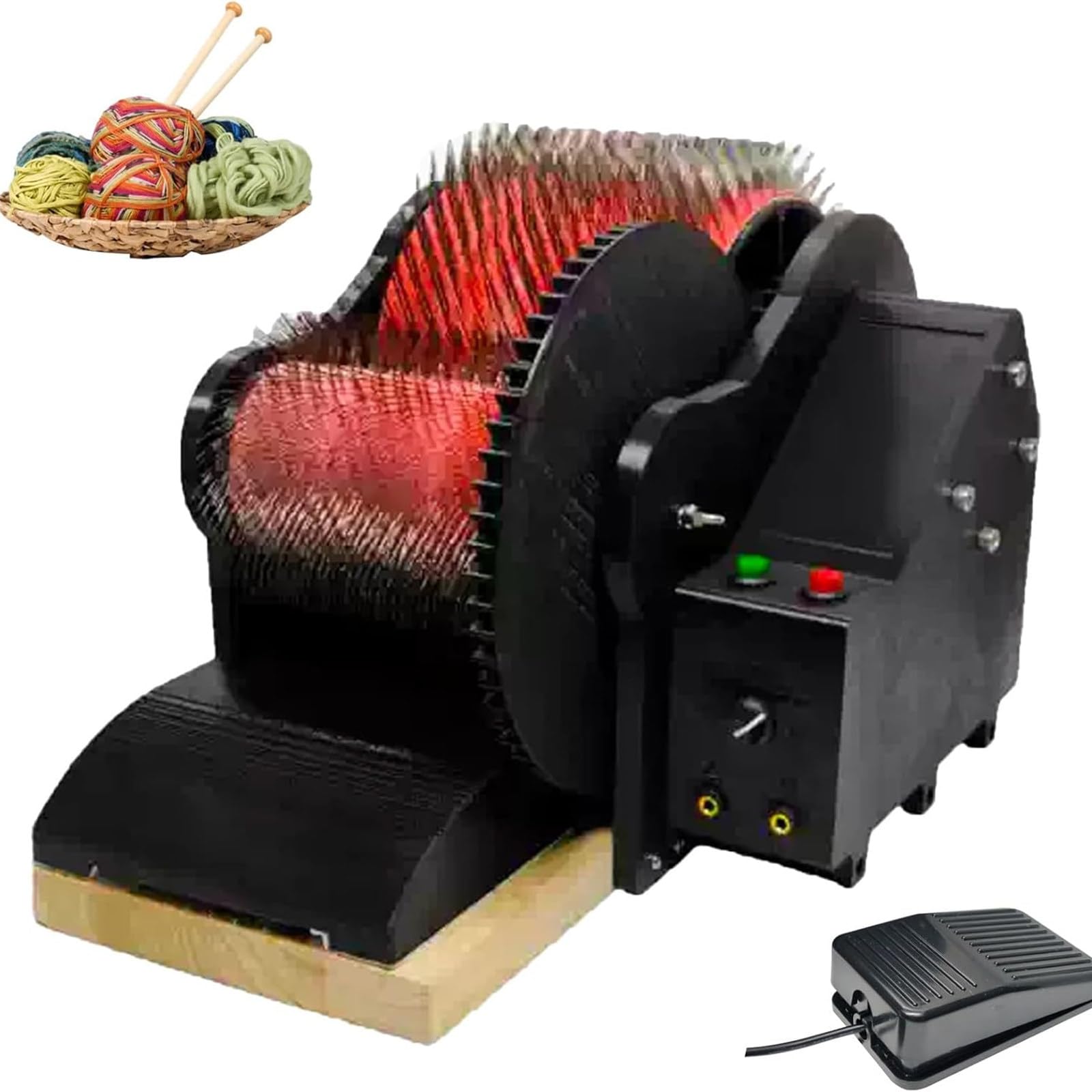 XNZJHPP Electric Wool Carding Machine with 50W Power - Drum Carder for Wool Felting, Forward & Reverse Function, Includes Brush & Awl, Ideals Wool Combing Tool