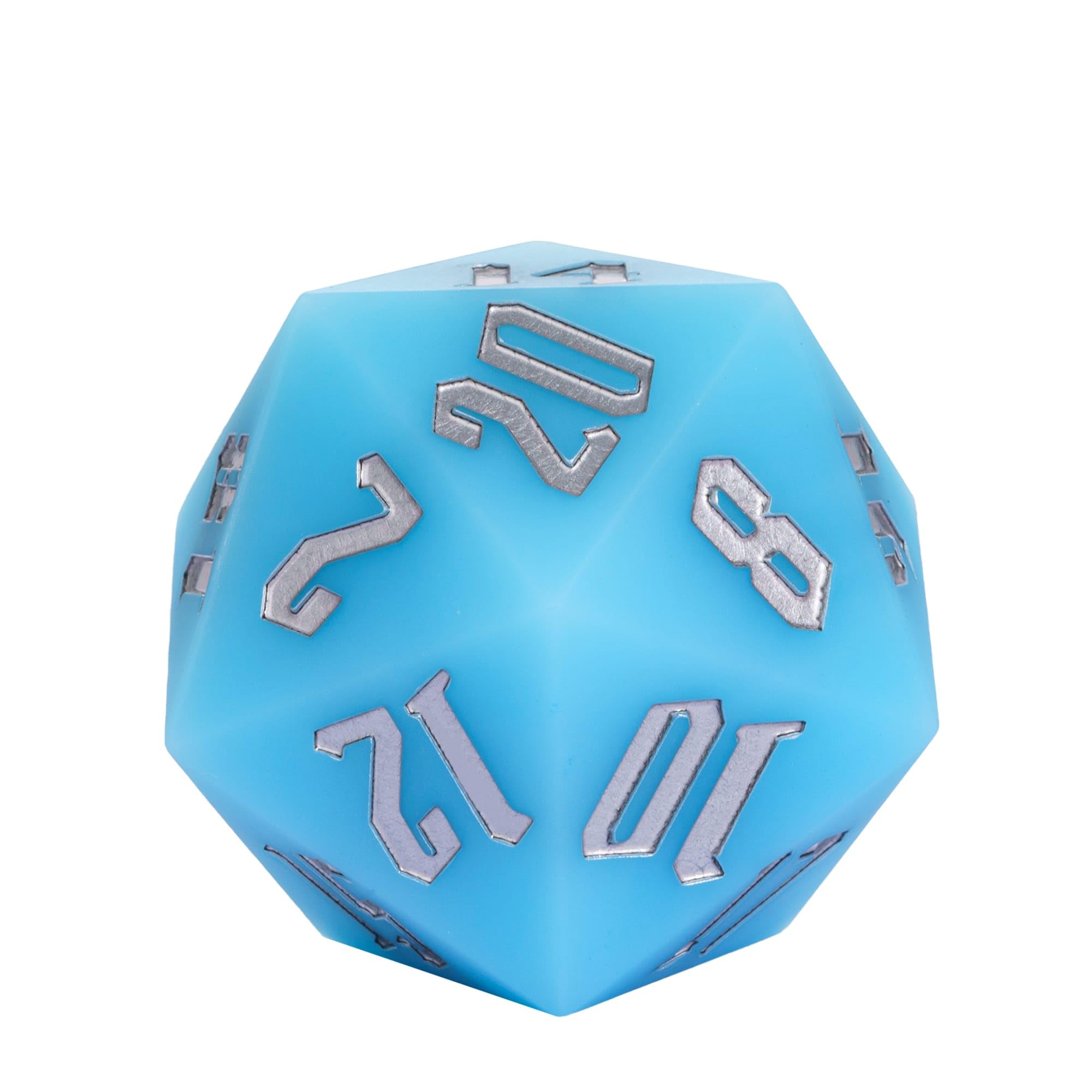 D20 de silicona de 55 mm, dados grandes que brillan en la oscuridad D20 individuales de 20 caras, dados poliédricos gigantes D20 con caja de regalo para juegos de rol, bar, pub, club, fiesta