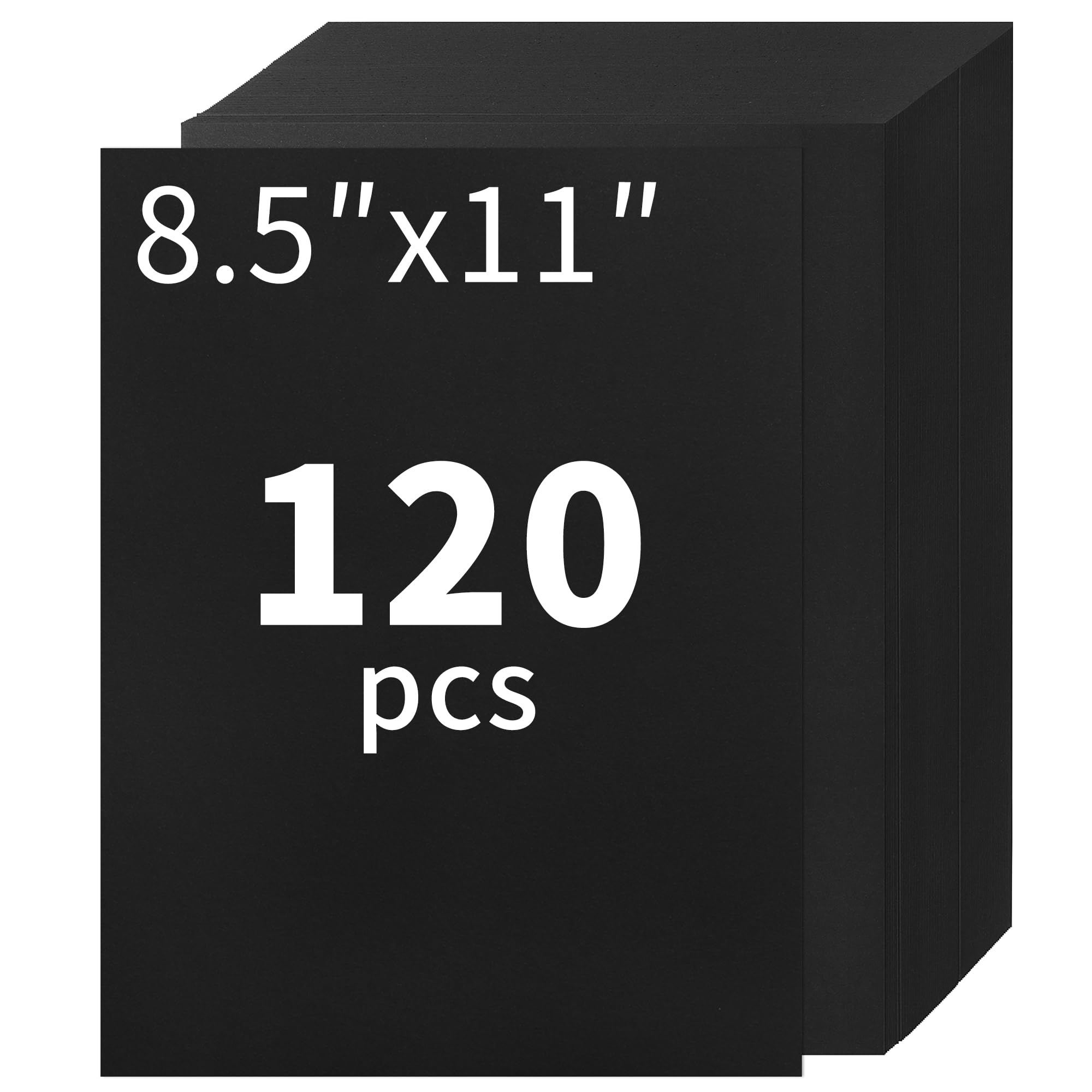 120 Sheets Black Cardstock - 8.5” x 11” Letter Size Cover Card Stock 230gsm/85lb Heavyweight Paper Thick Paper for Scrapbooking, Crafts, Business