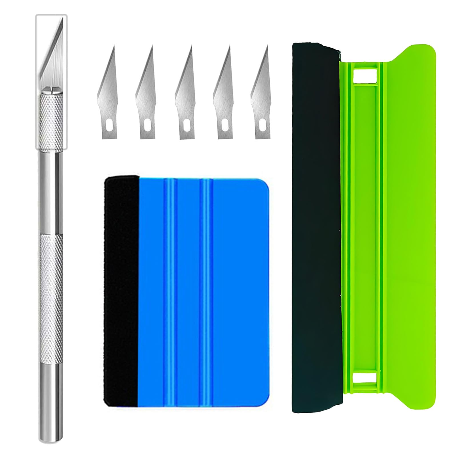 8-Piece Vinyl Wrap Tool Kit, Professional Window Tint Film & Car Vinyl Wrap Tools with 21cm Squeegee, Trimmer & 10 Felt Tools