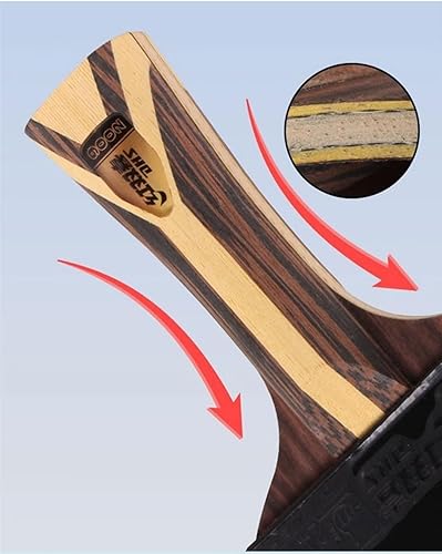 Miniatura 8 de DHS 9 Star 90029006 - Raqueta de tenis de mesa, profesional 5 madera 2 ALC ofensiva paleta de ping pong con huracán 3 goma pegajosa