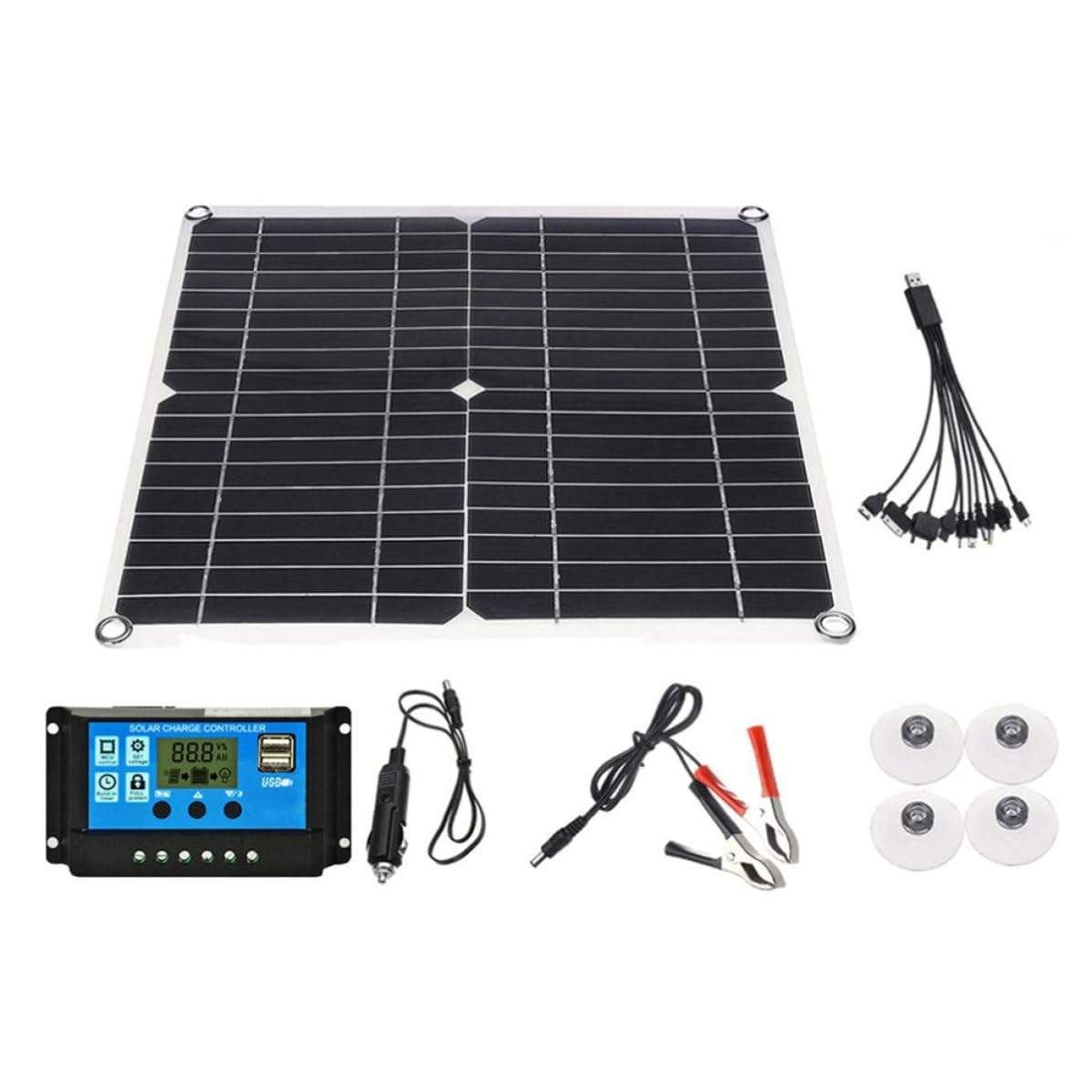 Pannello Solare Flessibile 20w Nero con Controller 20a