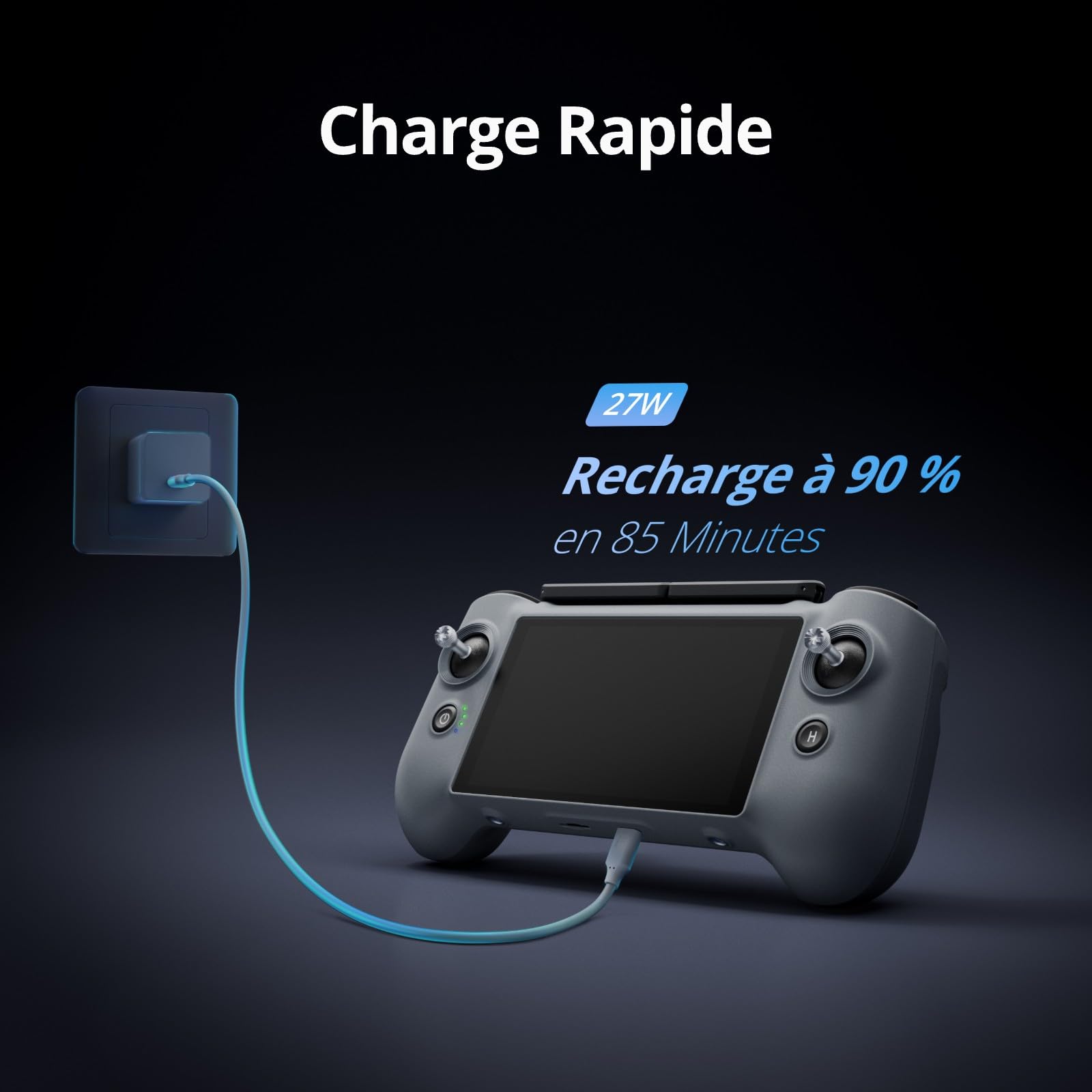 Potensic PTD 1 Télécommande avec Écran Tactile HD 5,5" Intégré, Transmission 10 km, Autonomie 3h, Mémoire 32 Go, pour Drone Atom 2