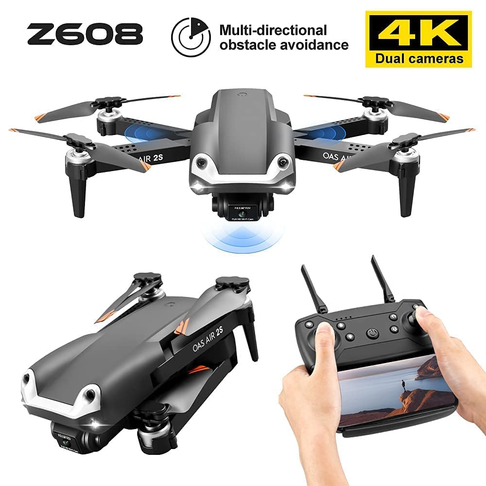Drone con Fotocamera per Fotografia Aerea Evita Gli Ostacoli su Tre Lati Mini Professional RC Quadcopter Aircraft Toy Gift (Black Dual Lens) (White Single Lens) (Bianco Single Lens