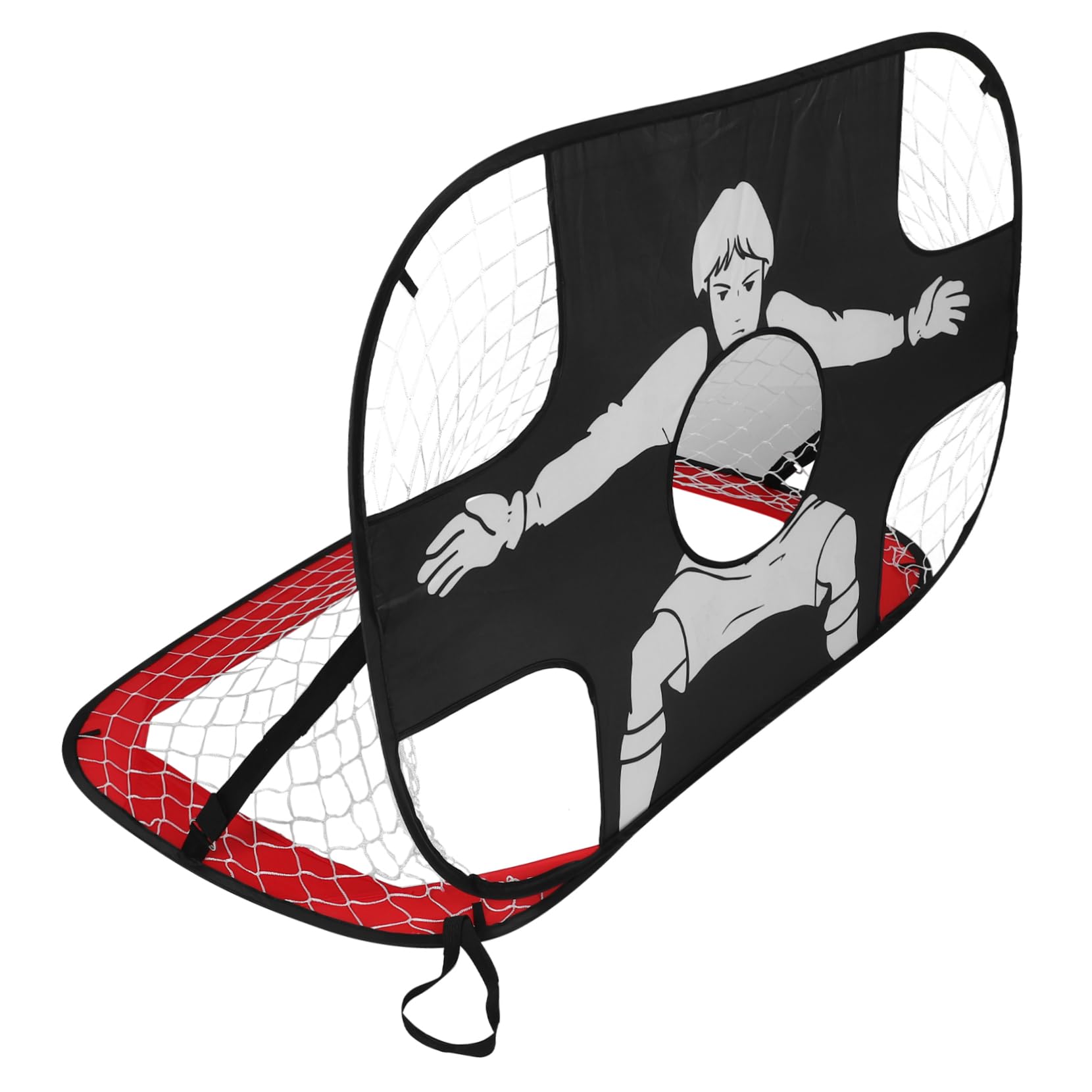 Balacoo Portable Football Goal Soccer Goal Boys for Hover Netting Goals The Folding Indoor Practice Target Training Small Youth Soccer Ball Nylon Red