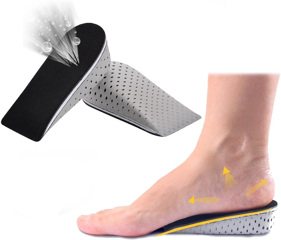 Breathable Memory Foam Insoles Lifts, Heel Cups Support Orthotic Protector Inserts, Height Increase Shock Absorbing Cushions, Bone Spur Pain Relief Pads, for Plantar Fasciitis Heel Sore (1.18")