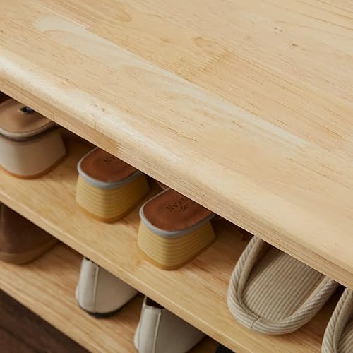 Miniatura 43 de Zapatero organizador de 3 niveles, 4 pares de banco de almacenamiento de entrada para pasillo, dormitorio, sala de estar, dormitorio, soporta hasta