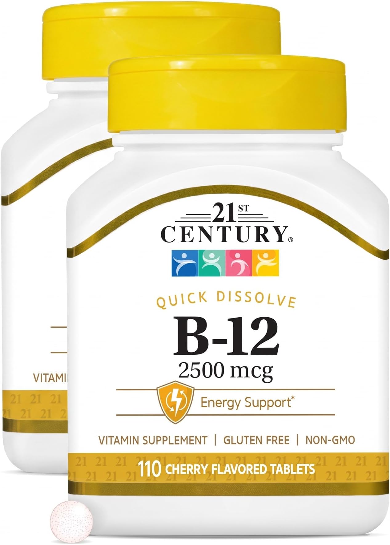 21st Century B 12 2500 mcg Sublingual Tablets, 110 Count (Pack of 2)