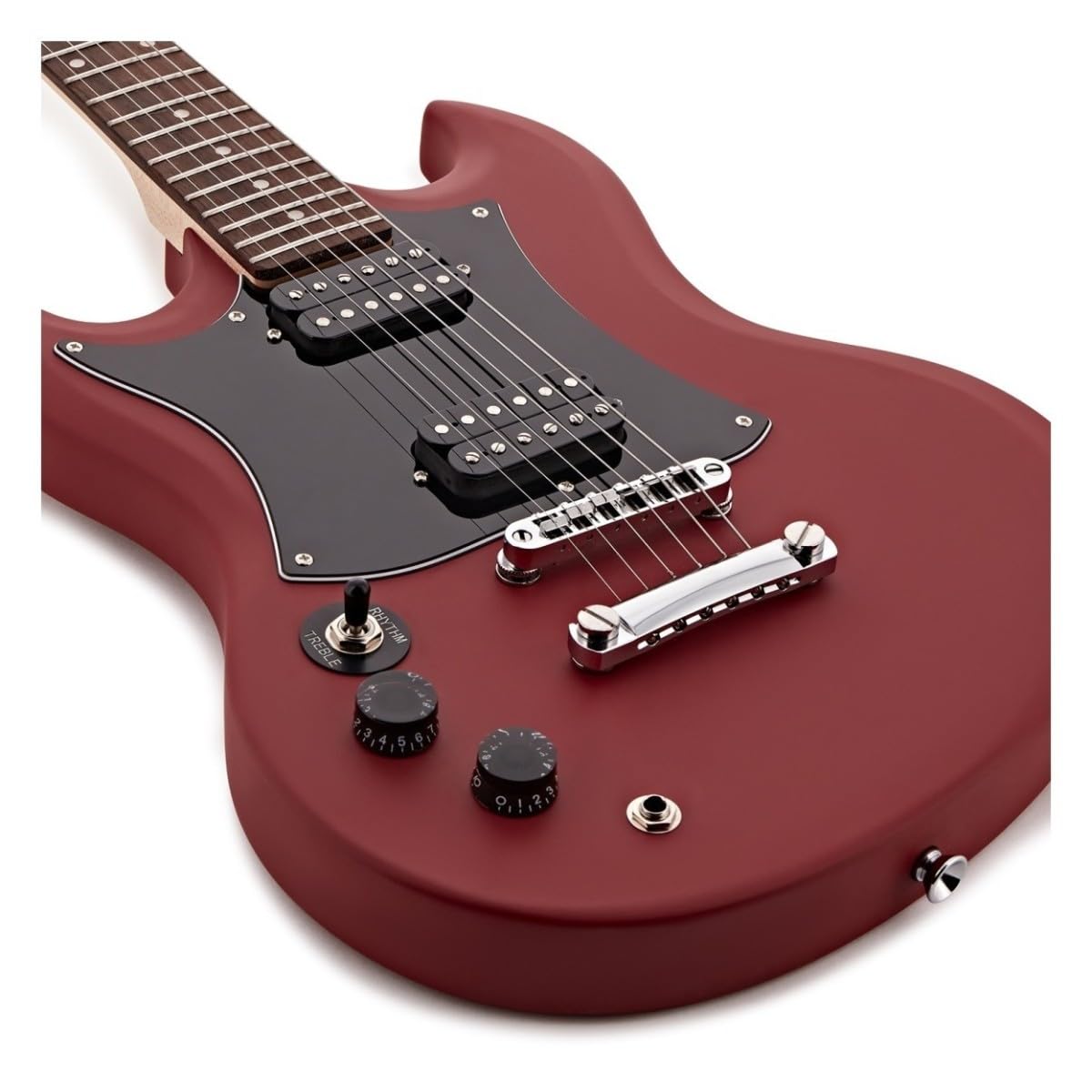 Gear4music E-Gitarre Linkshänder Full Size 4/4 Rot