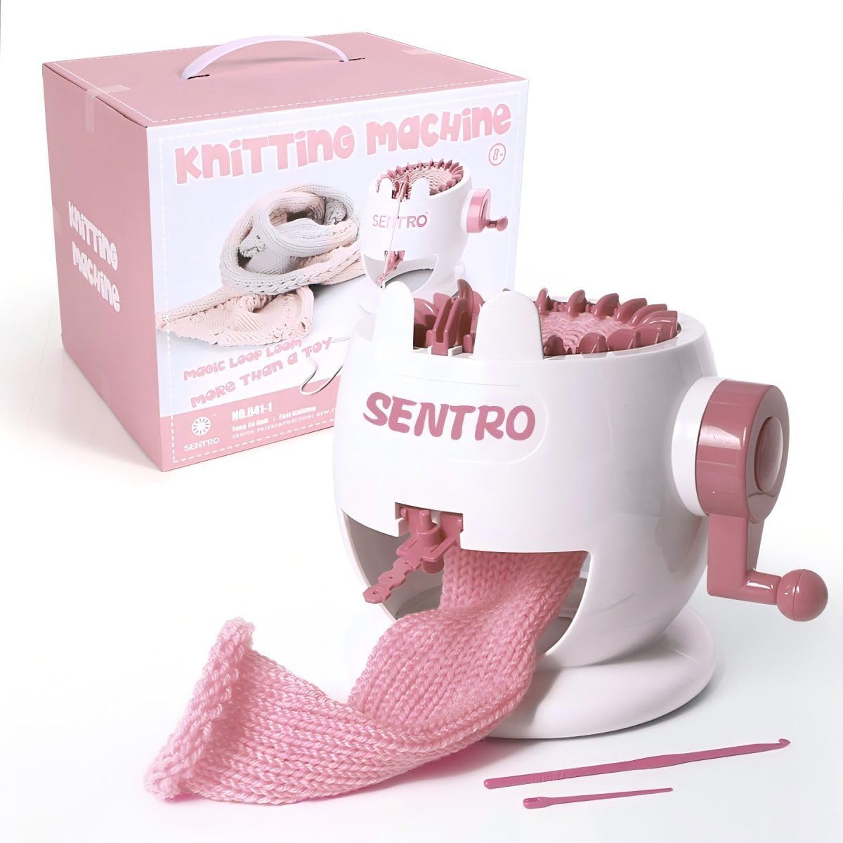 Máquina de tejer SENTRO Telar de tejer circular inteligente de 22 agujas para principiantes | Plástico ABS, T&P de modo dual, 4 densidades de hilo, para sombrero, calcetines, bufanda, guante, regalo para niños