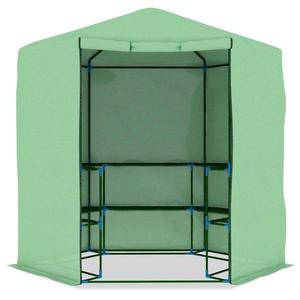 Szklarnia z półkami stalowymi 227 x 223 cm do ogrodu