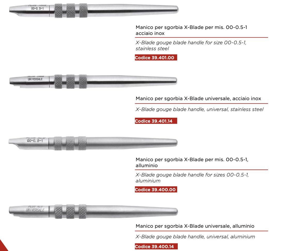 Manche Gouge Acier Inoxydable Ferme Bleue 37.400.10 - Outil Manucure Pédicure