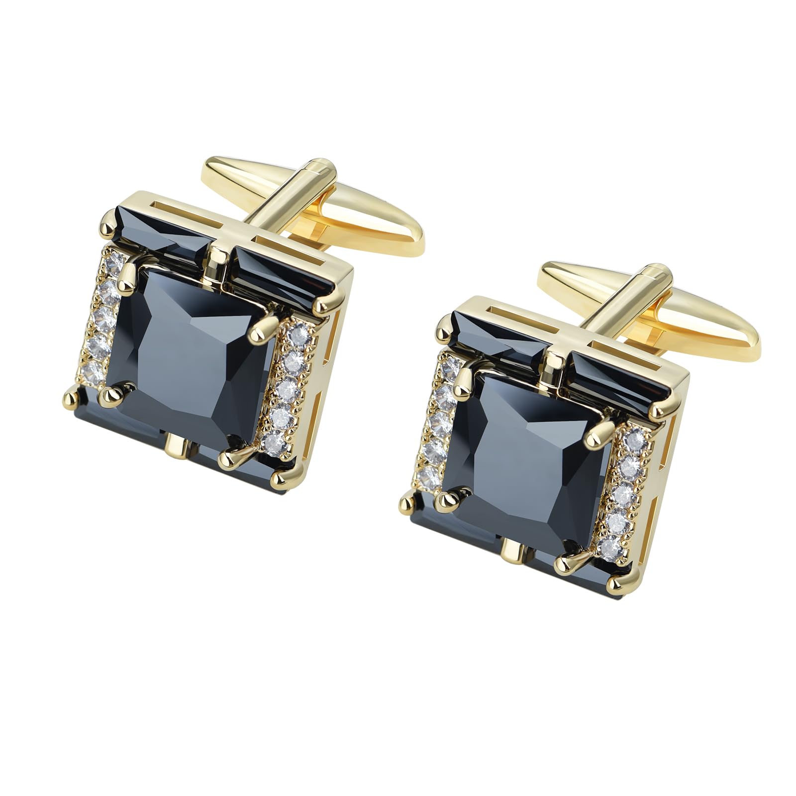 VVComeCrystal Cufflinks for Men Luxurious Gorgeous Cuff Links French Shirt Accessories Wedding Business Cufflinks with Gift Box