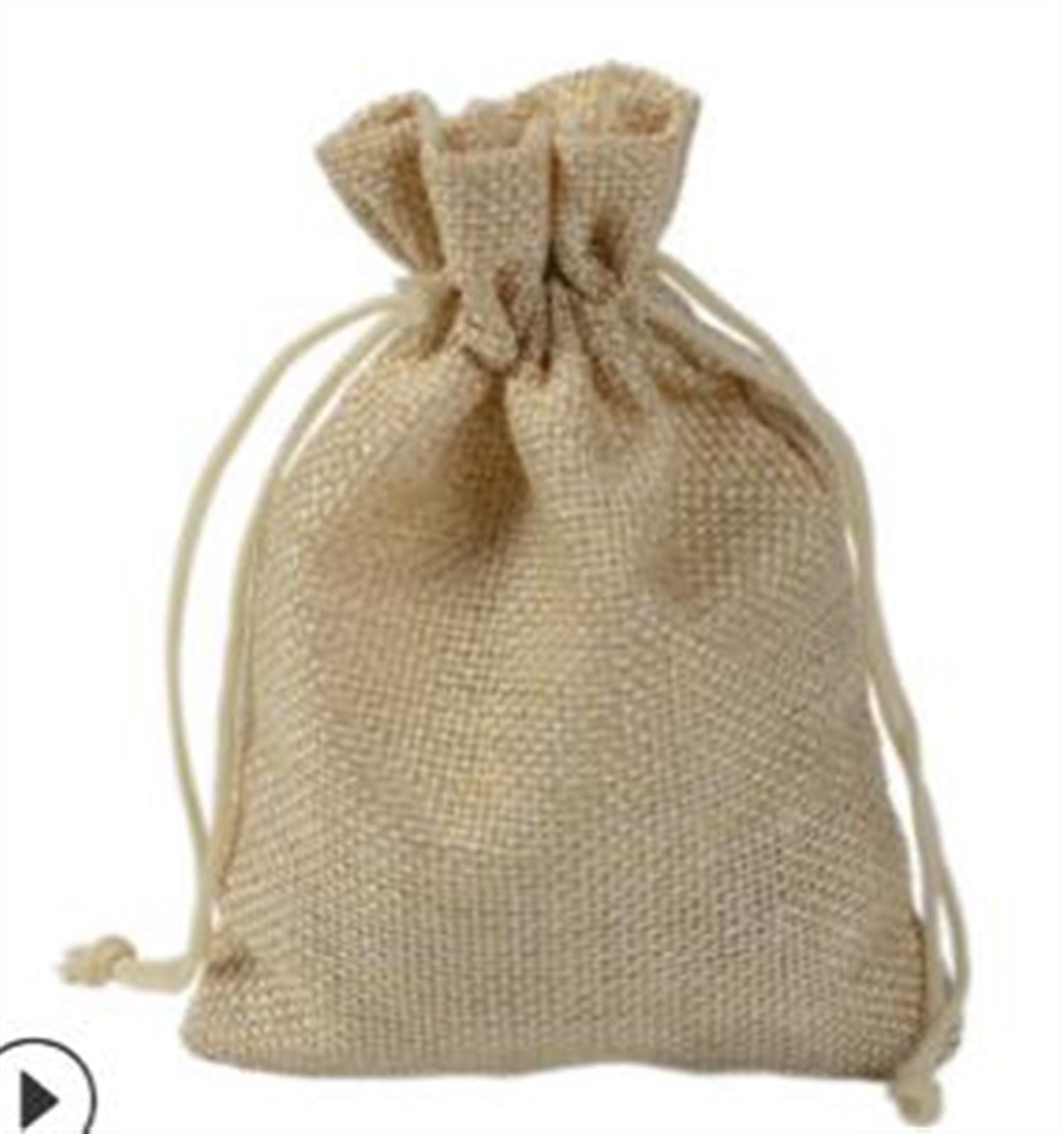 Worki jutowe, worki materiałowe 5. 0 szt. Torba jutowa Vintage worek z płótna workowego na biżuterię opakowanie worek niestandardowy Wedding Candy Party prezent lniane opakowanie torby do pakowania (1