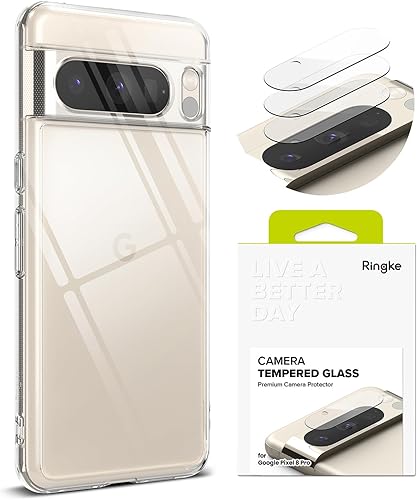 Ringke Fusion - Funda compatible con Google Pixel 8 Pro [transparente] + cristal de cámara compatible con Google Pixel 8 Pro