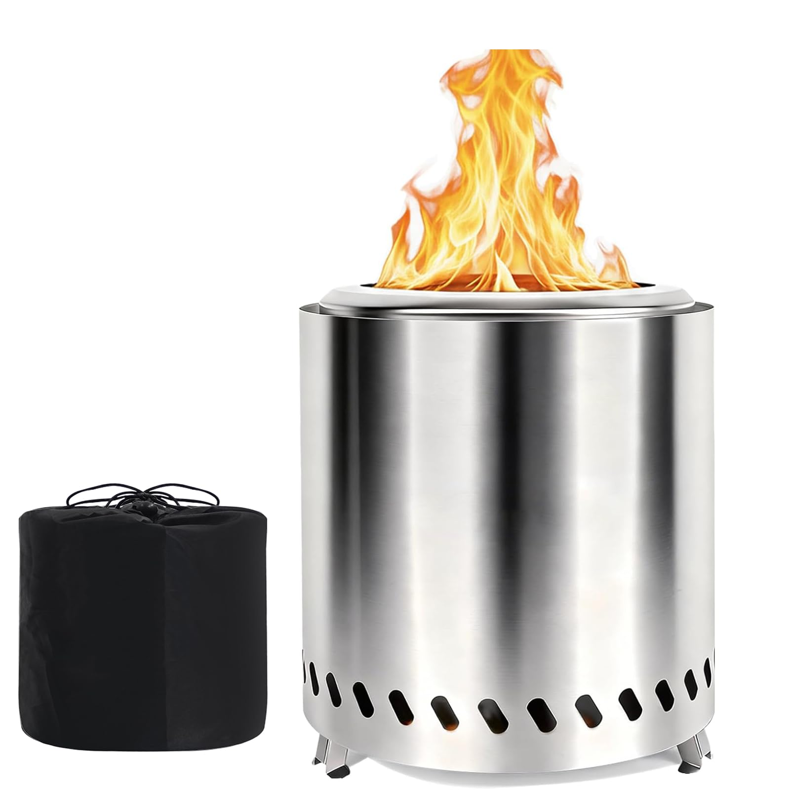 9.5 X 8.6 Inch Tabletop Fire Pit, VivaGarden Portable Firepit, Smokeless Table Top Firepit, Safe Burning Camping Stove, Fueled by Pellets or Wood, Forks, Mat & Travel Bag Included-picture-38