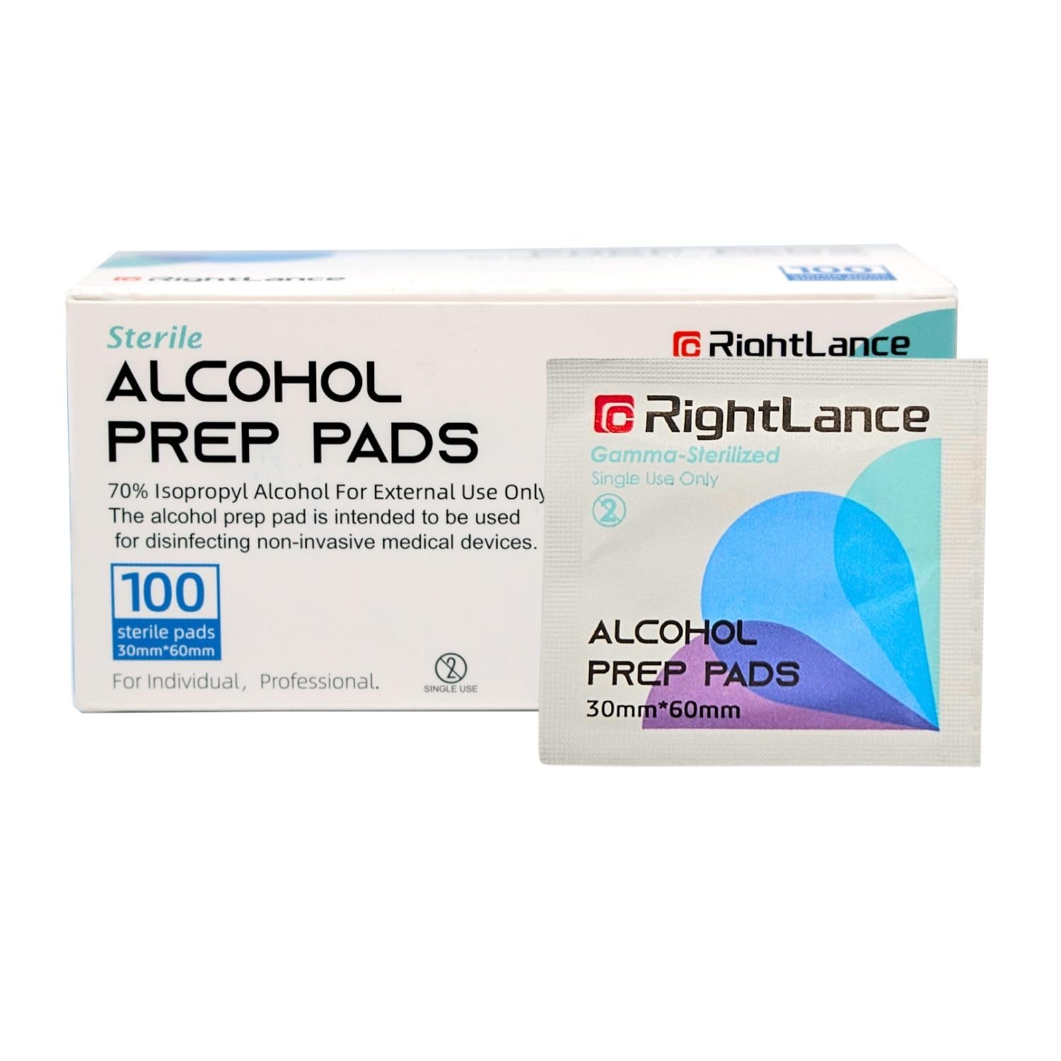 70% Isopropyl Alcohol Prep Pads – Sterile, Individually Wrapped Antiseptic Wipes | Medical-Grade Disinfection for Skin & Surface Cleaning | 100 Pack