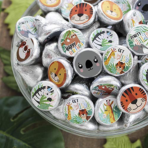 Distinctivs KIS-KB-088 Wild Jungle Birthday Party Favor Stickers thumb #5