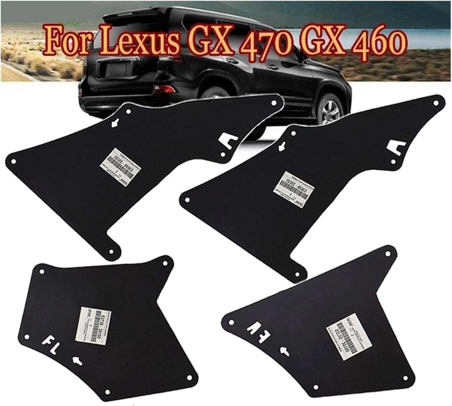 53735-35150 Splash Shield Fender Liners Compatible With Lexus GX470 GX460 GX 470 460 2003-2020 Apron Seal Mud Flaps Guards W/Clips Flares