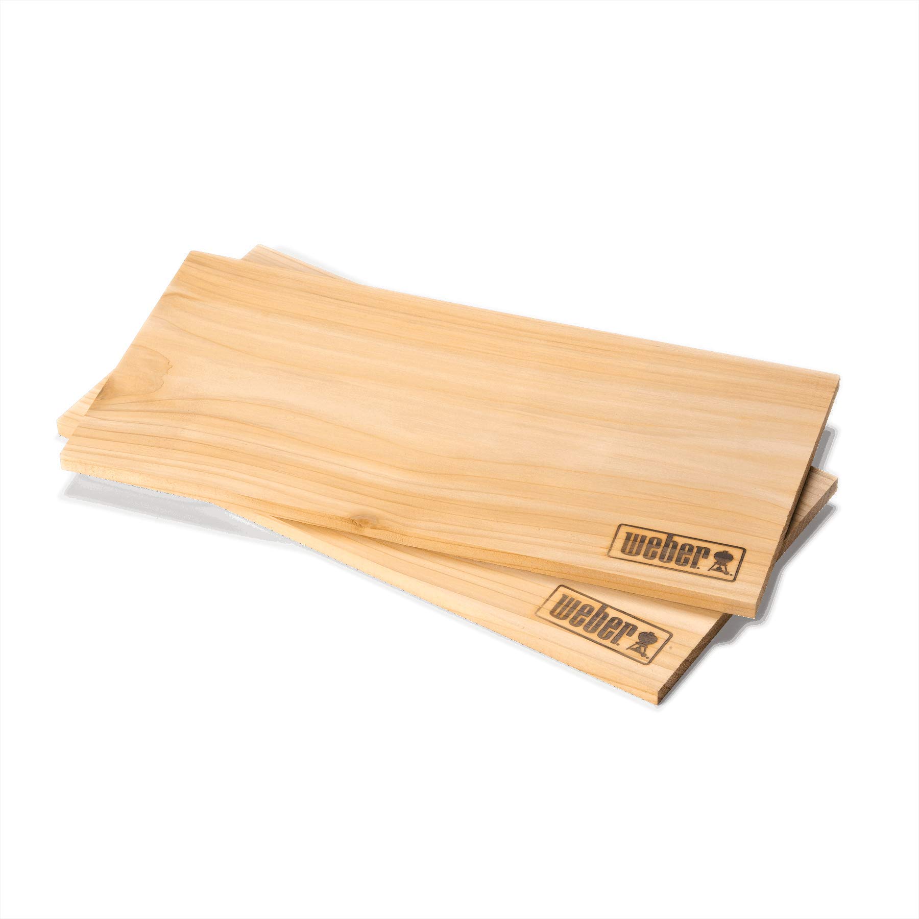 Weber große Räucherbretter aus Zedernholz/BBQ-Zubehör, Natürliche Räucherbretter, Süßliches Aroma mit milder Rauchintensität, 2,2 x 15 x 40 cm, 2 Stück 40L x 15B cm