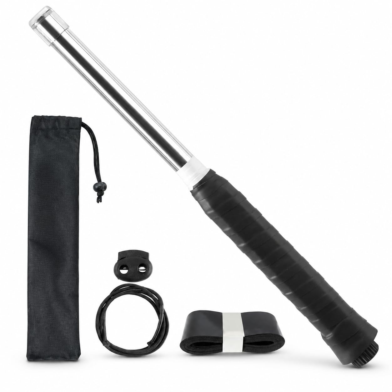 Badminton Power Trainer, Sound Feedback Badminton Swing Trainer for Swing Posture & Power Correction, Golf Practice Training Tool with Anti-Loss Lanyard, Non-Slip Grip & Storage Carry Bag